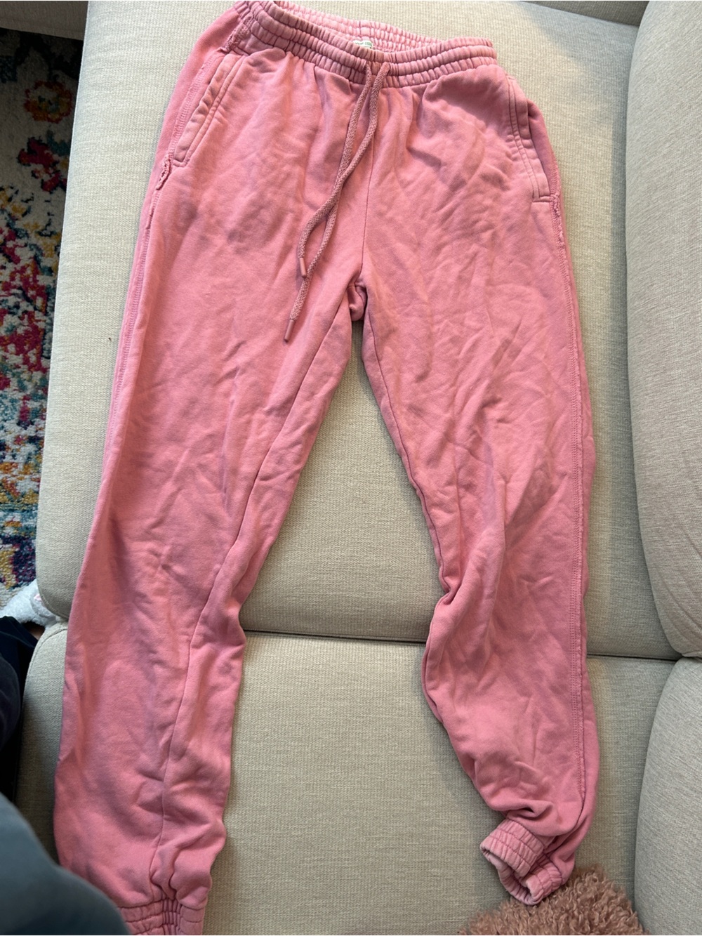 aerie Dusty Pink Cozy Track Joggers